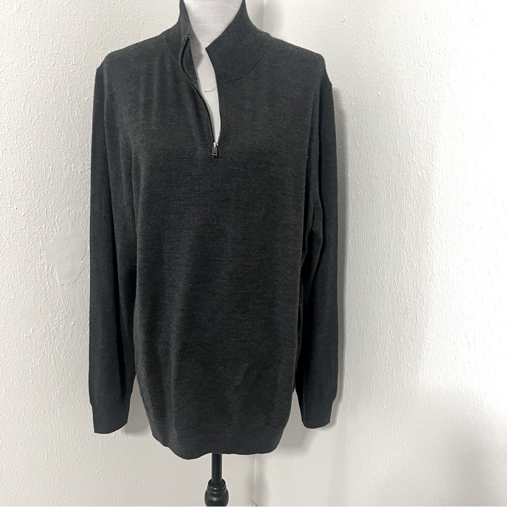 Christian Lacroix Men’ XL 100% Extra Fine Merino Wool 1/4 Zip Sweater NWT Preppy